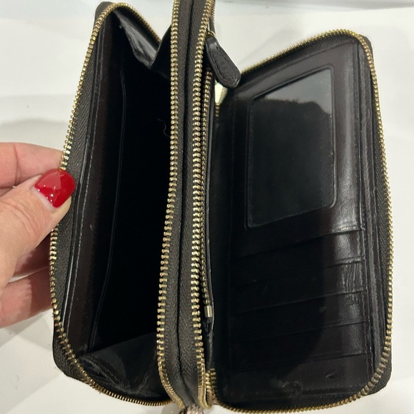 Coach Metallic Gold leather Wristlet wallet clutch - Picture 8 of 9